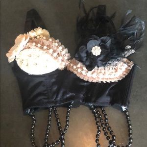 Halloween!!!! Handmade Burlesque Bralette-Festival